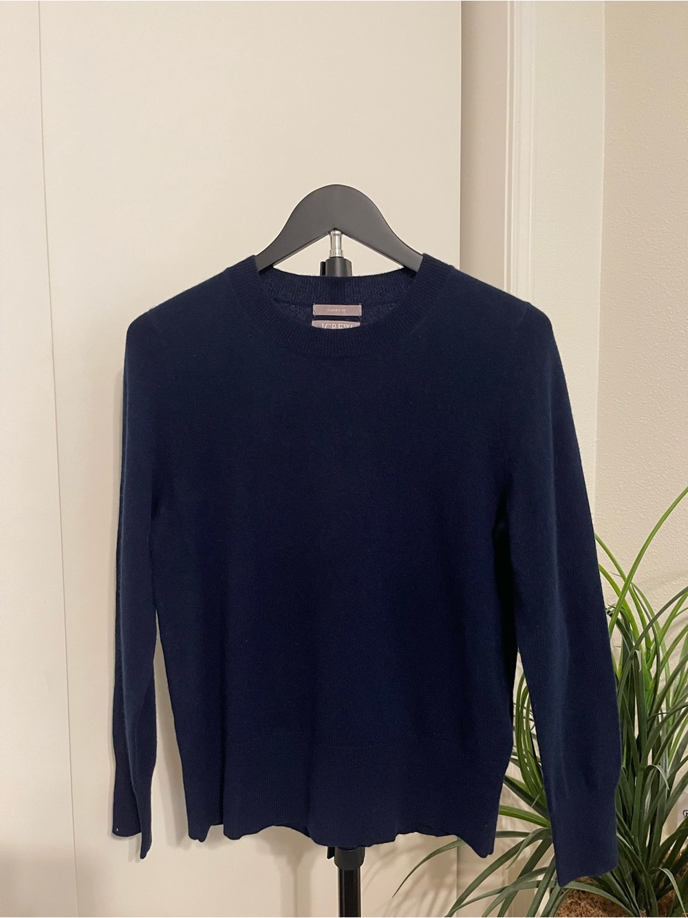 J. Crew Dark Navy Crewneck Cashmere Sweater